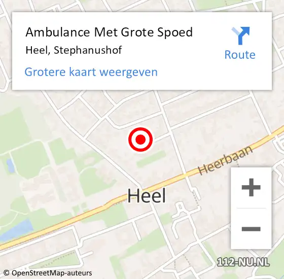 Locatie op kaart van de 112 melding: Ambulance Met Grote Spoed Naar Heel, Stephanushof op 25 juli 2017 23:01