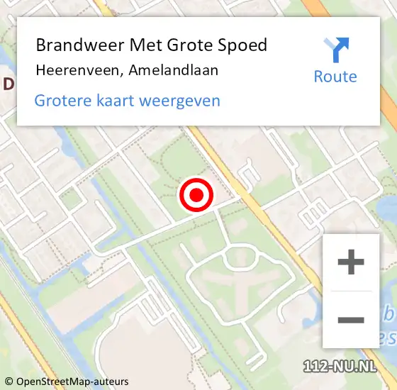 Locatie op kaart van de 112 melding: Brandweer Met Grote Spoed Naar Heerenveen, Amelandlaan op 28 januari 2014 04:00