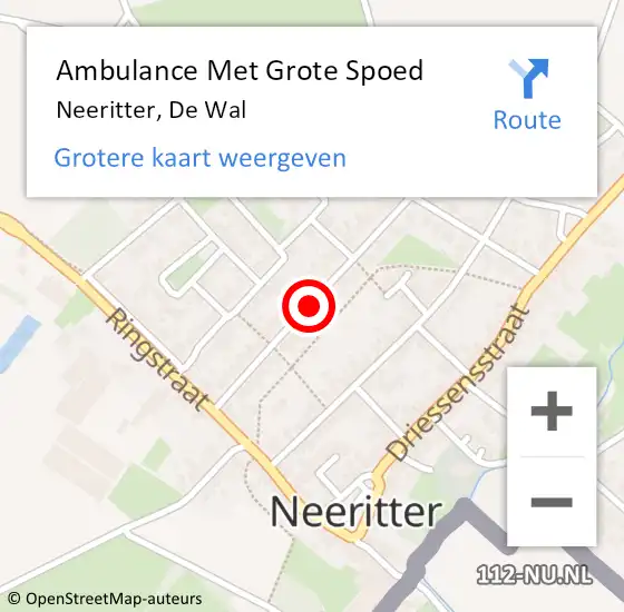 Locatie op kaart van de 112 melding: Ambulance Met Grote Spoed Naar Neeritter, De Wal op 25 juli 2017 23:36