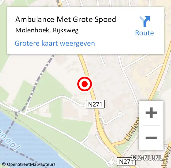 Locatie op kaart van de 112 melding: Ambulance Met Grote Spoed Naar Molenhoek, Rijksweg op 26 juli 2017 03:27