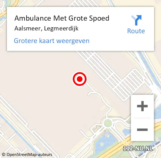 Locatie op kaart van de 112 melding: Ambulance Met Grote Spoed Naar Aalsmeer, Legmeerdijk op 26 juli 2017 03:32
