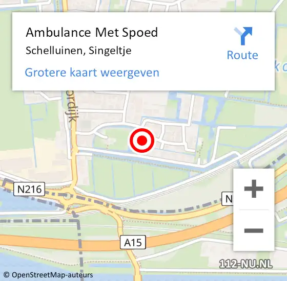 Locatie op kaart van de 112 melding: Ambulance Met Spoed Naar Schelluinen, Singeltje op 26 juli 2017 04:13