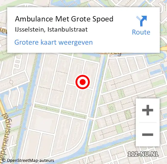 Locatie op kaart van de 112 melding: Ambulance Met Grote Spoed Naar IJsselstein, Istanbulstraat op 26 juli 2017 06:49