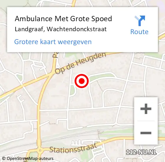 Locatie op kaart van de 112 melding: Ambulance Met Grote Spoed Naar Landgraaf, Wachtendonckstraat op 28 januari 2014 05:30