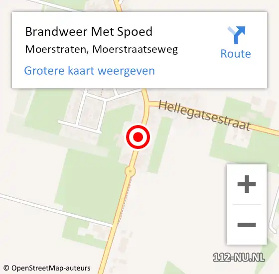 Locatie op kaart van de 112 melding: Brandweer Met Spoed Naar Moerstraten, Moerstraatseweg op 26 juli 2017 08:27