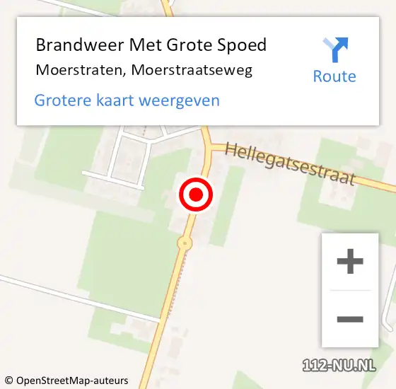 Locatie op kaart van de 112 melding: Brandweer Met Grote Spoed Naar Moerstraten, Moerstraatseweg op 26 juli 2017 08:29