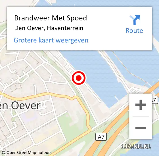 Locatie op kaart van de 112 melding: Brandweer Met Spoed Naar Den Oever, Haventerrein op 26 juli 2017 09:19