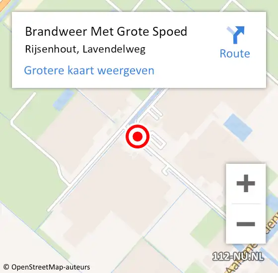 Locatie op kaart van de 112 melding: Brandweer Met Grote Spoed Naar Rijsenhout, Lavendelweg op 26 juli 2017 09:52
