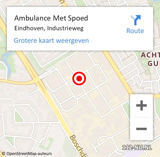 Locatie op kaart van de 112 melding: Ambulance Met Spoed Naar Eindhoven, Industrieweg op 26 juli 2017 10:14