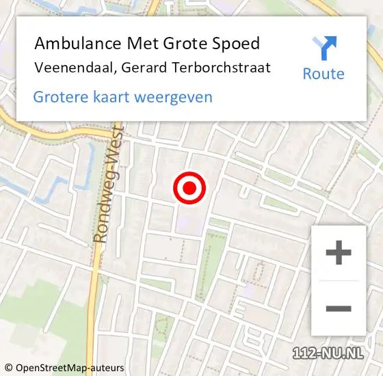 Locatie op kaart van de 112 melding: Ambulance Met Grote Spoed Naar Veenendaal, Gerard Terborchstraat op 26 juli 2017 11:08