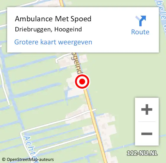 Locatie op kaart van de 112 melding: Ambulance Met Spoed Naar Driebruggen, Hoogeind op 26 juli 2017 11:40