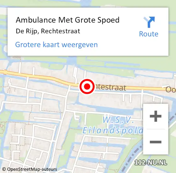 Locatie op kaart van de 112 melding: Ambulance Met Grote Spoed Naar De Rijp, Rechtestraat op 26 juli 2017 11:41