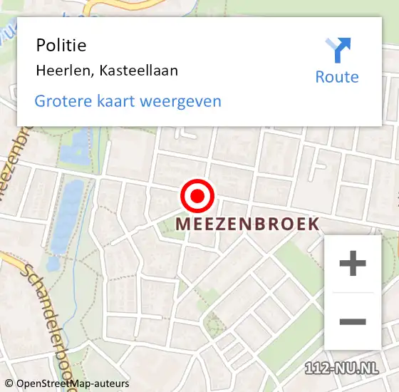 Locatie op kaart van de 112 melding: Politie Heerlen, Kasteellaan op 26 juli 2017 11:43
