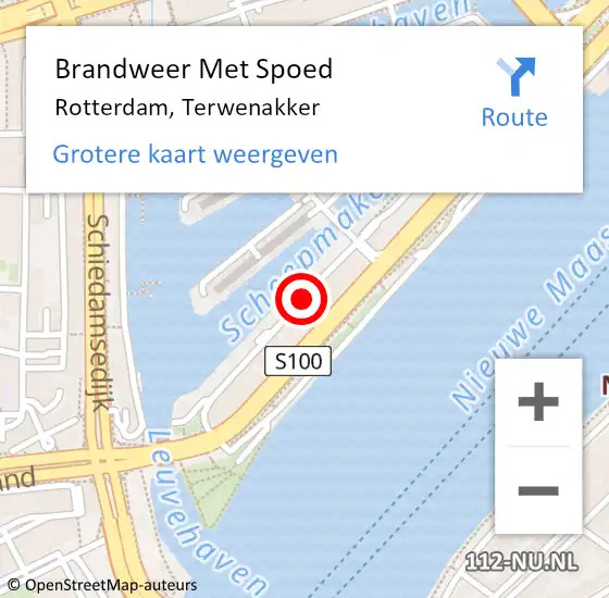 Locatie op kaart van de 112 melding: Brandweer Met Spoed Naar Rotterdam, Terwenakker op 26 juli 2017 14:21