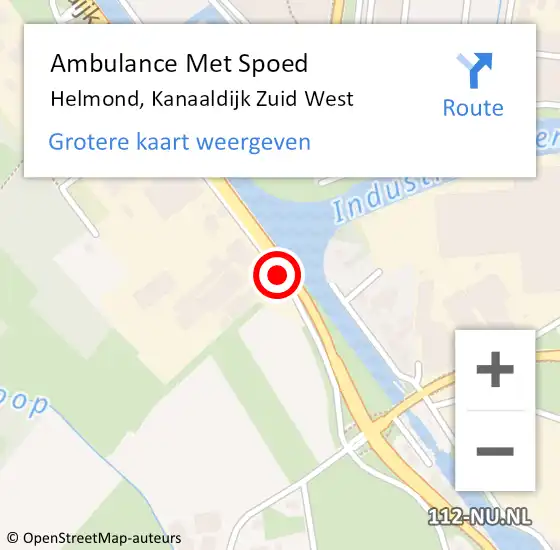 Locatie op kaart van de 112 melding: Ambulance Met Spoed Naar Helmond, Kanaaldijk Zuid West op 26 juli 2017 14:29