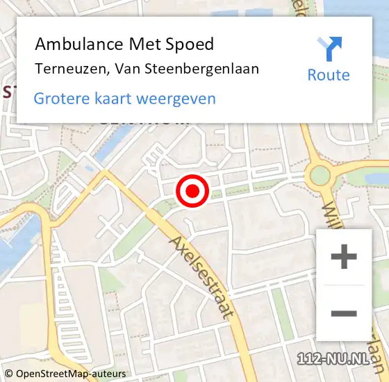 Locatie op kaart van de 112 melding: Ambulance Met Spoed Naar Terneuzen, Van Steenbergenlaan op 26 juli 2017 14:34