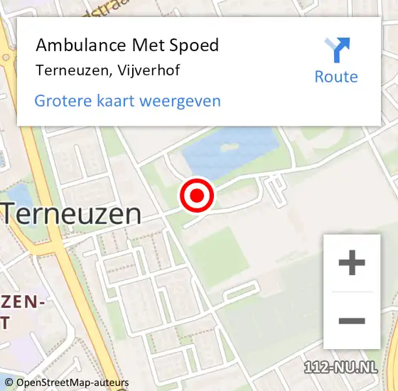 Locatie op kaart van de 112 melding: Ambulance Met Spoed Naar Terneuzen, Vijverhof op 26 juli 2017 15:34