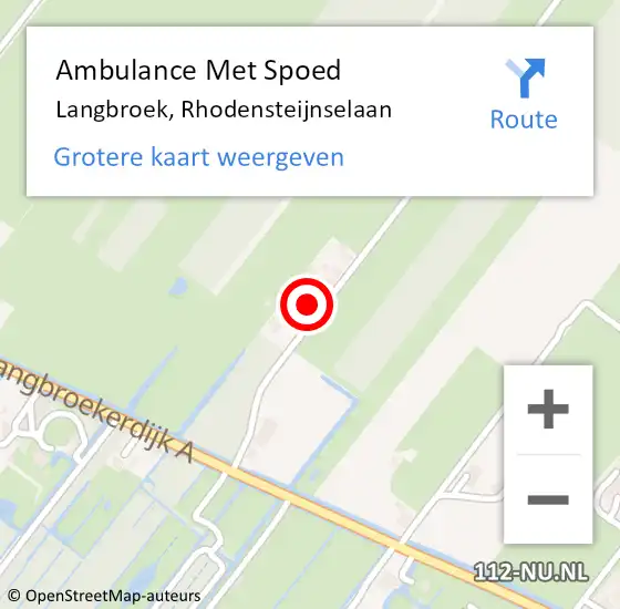 Locatie op kaart van de 112 melding: Ambulance Met Spoed Naar Langbroek, Rhodensteijnselaan op 26 juli 2017 15:41