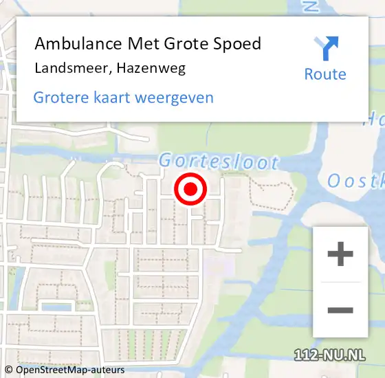 Locatie op kaart van de 112 melding: Ambulance Met Grote Spoed Naar Landsmeer, Hazenweg op 26 juli 2017 16:24