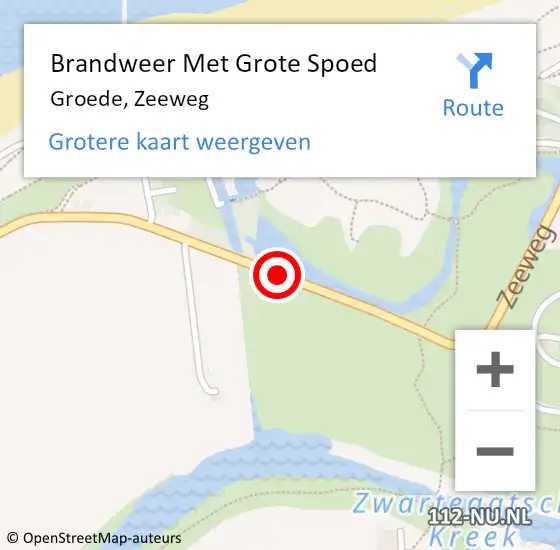 Locatie op kaart van de 112 melding: Brandweer Met Grote Spoed Naar Groede, Zeeweg op 26 juli 2017 17:34