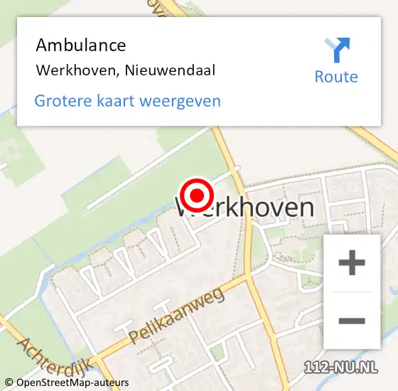 Locatie op kaart van de 112 melding: Ambulance Werkhoven, Nieuwendaal op 26 juli 2017 17:35