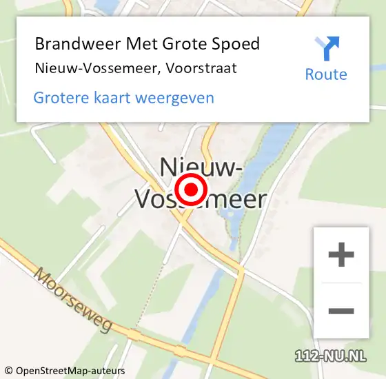 Locatie op kaart van de 112 melding: Brandweer Met Grote Spoed Naar Nieuw-Vossemeer, Voorstraat op 26 juli 2017 17:57