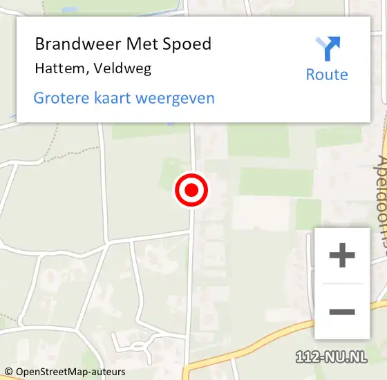 Locatie op kaart van de 112 melding: Brandweer Met Spoed Naar Hattem, Veldweg op 26 juli 2017 18:23