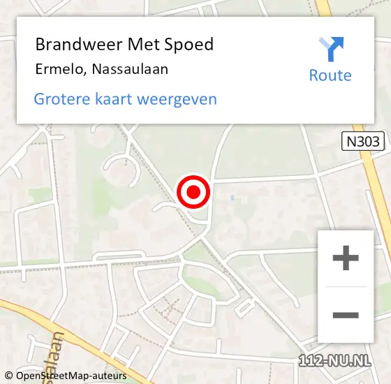 Locatie op kaart van de 112 melding: Brandweer Met Spoed Naar Ermelo, Nassaulaan op 26 juli 2017 18:32