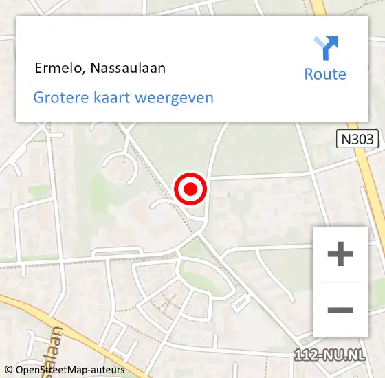 Locatie op kaart van de 112 melding:  Ermelo, Nassaulaan op 26 juli 2017 18:36