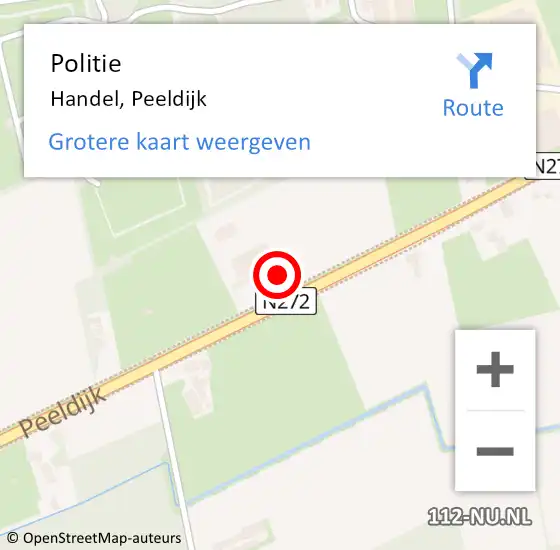 Locatie op kaart van de 112 melding: Politie Handel, Peeldijk op 26 juli 2017 19:19