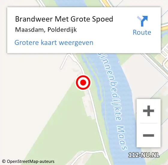 Locatie op kaart van de 112 melding: Brandweer Met Grote Spoed Naar Maasdam, Polderdijk op 26 juli 2017 19:38