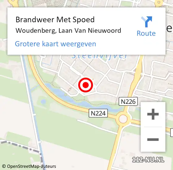 Locatie op kaart van de 112 melding: Brandweer Met Spoed Naar Woudenberg, Laan Van Nieuwoord op 26 juli 2017 19:57