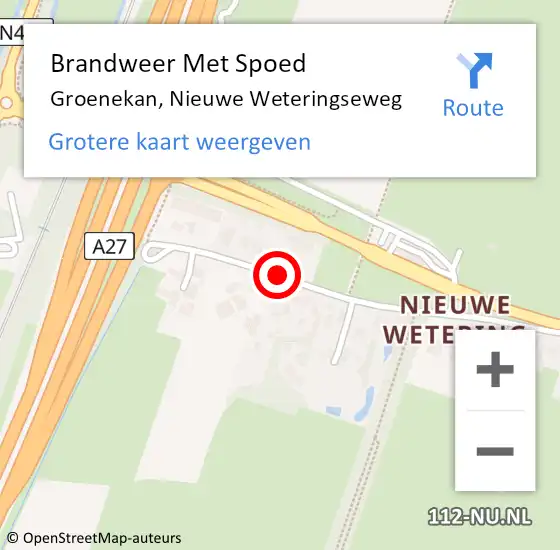 Locatie op kaart van de 112 melding: Brandweer Met Spoed Naar Groenekan, Nieuwe Weteringseweg op 26 juli 2017 20:04