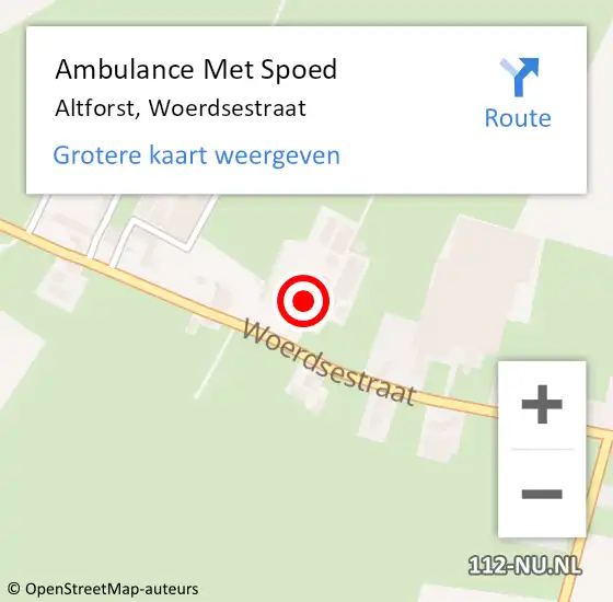 Locatie op kaart van de 112 melding: Ambulance Met Spoed Naar Altforst, Woerdsestraat op 26 juli 2017 20:08