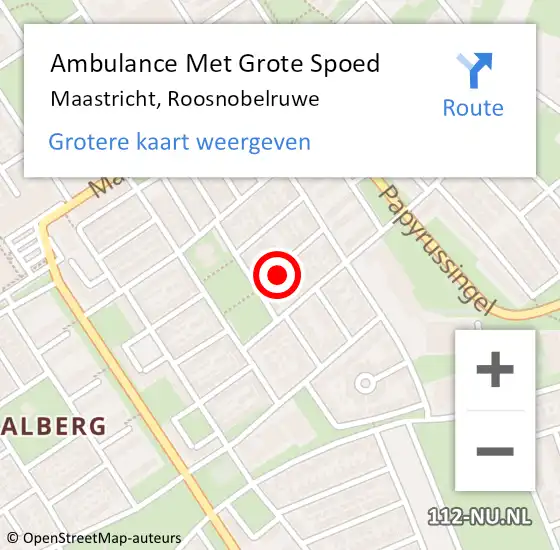 Locatie op kaart van de 112 melding: Ambulance Met Grote Spoed Naar Maastricht, Roosnobelruwe op 28 januari 2014 08:15
