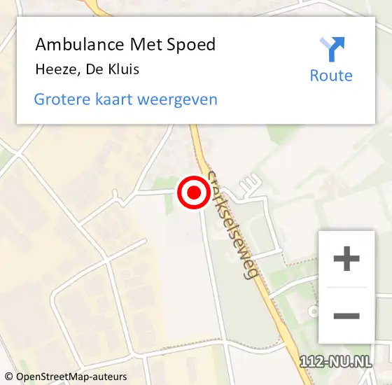 Locatie op kaart van de 112 melding: Ambulance Met Spoed Naar Heeze, De Kluis op 26 juli 2017 20:32