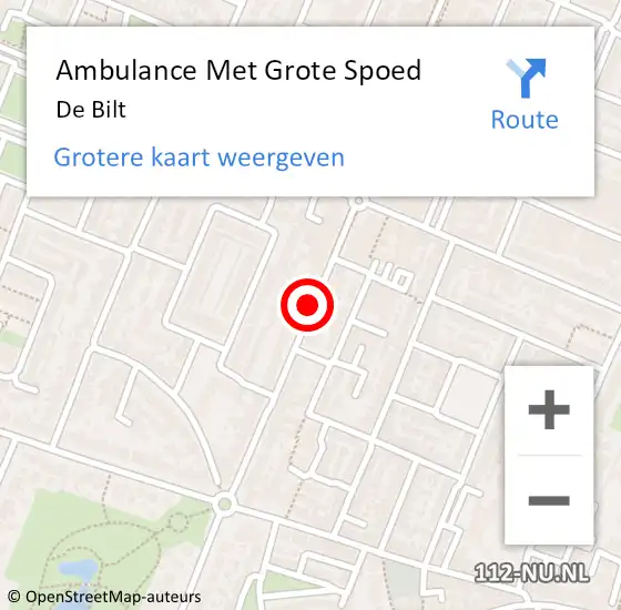 Locatie op kaart van de 112 melding: Ambulance Met Grote Spoed Naar De Bilt op 26 juli 2017 20:38