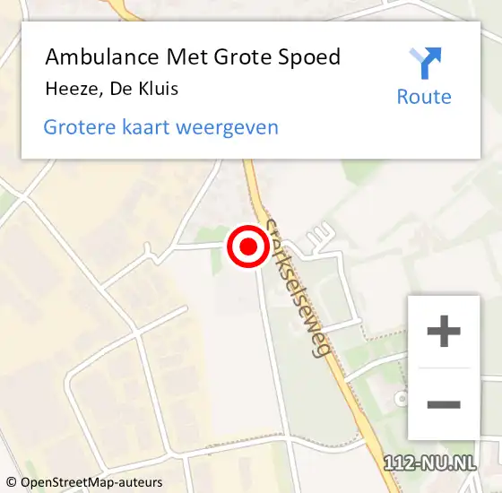 Locatie op kaart van de 112 melding: Ambulance Met Grote Spoed Naar Heeze, De Kluis op 26 juli 2017 20:51