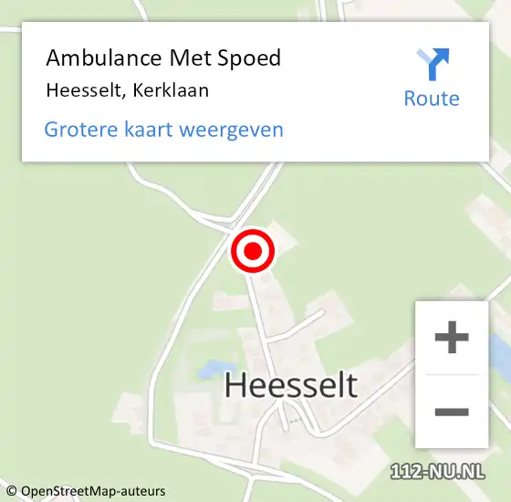 Locatie op kaart van de 112 melding: Ambulance Met Spoed Naar Heesselt, Kerklaan op 26 juli 2017 21:02