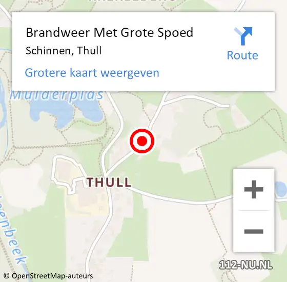 Locatie op kaart van de 112 melding: Brandweer Met Grote Spoed Naar Schinnen, Thull op 26 juli 2017 22:01