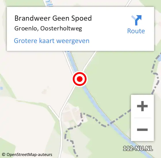 Locatie op kaart van de 112 melding: Brandweer Geen Spoed Naar Groenlo, Oosterholtweg op 26 juli 2017 22:10