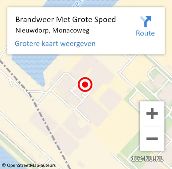 Locatie op kaart van de 112 melding: Brandweer Met Grote Spoed Naar Nieuwdorp, Monacoweg op 28 januari 2014 08:36