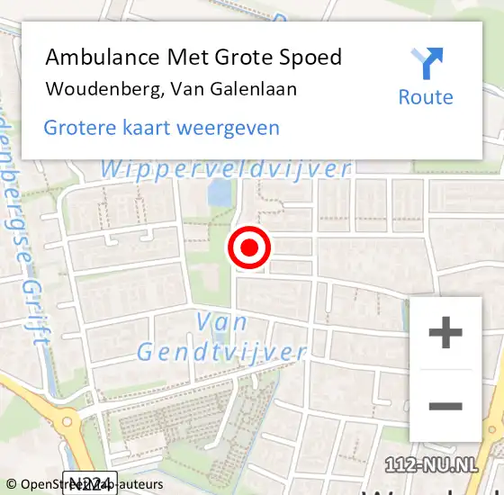 Locatie op kaart van de 112 melding: Ambulance Met Grote Spoed Naar Woudenberg, Van Galenlaan op 27 juli 2017 07:58