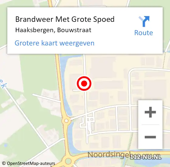 Locatie op kaart van de 112 melding: Brandweer Met Grote Spoed Naar Haaksbergen, Bouwstraat op 27 juli 2017 08:09