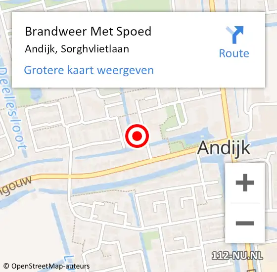 Locatie op kaart van de 112 melding: Brandweer Met Spoed Naar Andijk, Sorghvlietlaan op 27 juli 2017 08:42