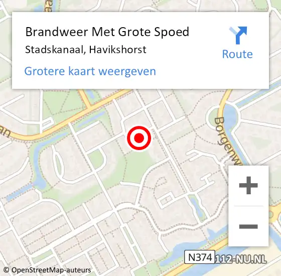 Locatie op kaart van de 112 melding: Brandweer Met Grote Spoed Naar Stadskanaal, Havikshorst op 27 juli 2017 08:57