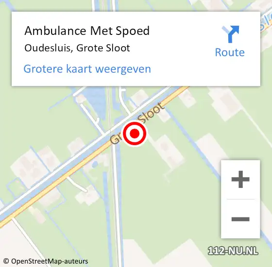 Locatie op kaart van de 112 melding: Ambulance Met Spoed Naar Oudesluis, Grote Sloot op 27 juli 2017 09:10