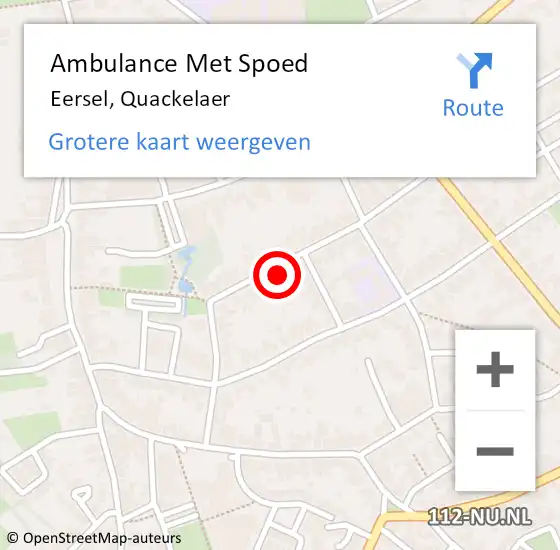 Locatie op kaart van de 112 melding: Ambulance Met Spoed Naar Eersel, Quackelaer op 27 juli 2017 10:13