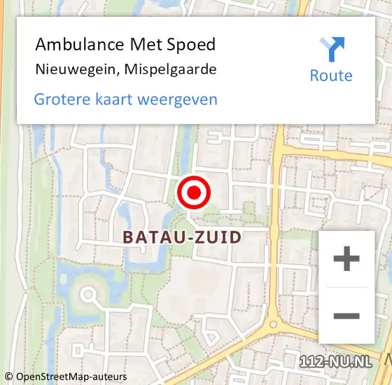 Locatie op kaart van de 112 melding: Ambulance Met Spoed Naar Nieuwegein, Mispelgaarde op 27 juli 2017 10:23