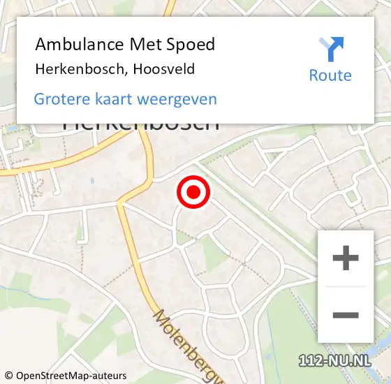 Locatie op kaart van de 112 melding: Ambulance Met Spoed Naar Herkenbosch, Hoosveld op 27 juli 2017 10:46